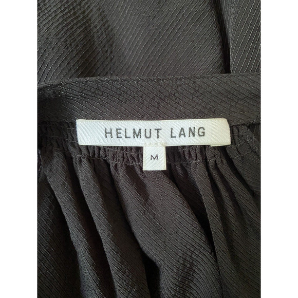 NWT HELMUT LANG Crepe Halter Top Black Tie Textured Blouse Sleeveless Sh… - Picture 7 of 8